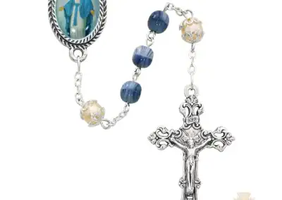 364R - Blue And White Lady Of Grace Rosary