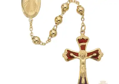 Gold Divine Mercy Rosary with Sterling Silver Crucifix