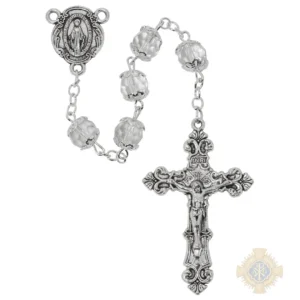 Aurora Glass Capped Rosary with Zinc Alloy Crucifix