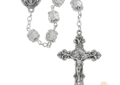 Aurora Glass Capped Rosary with Zinc Alloy Crucifix