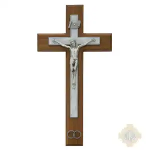 10-Inch Walnut Wedding Crucifix