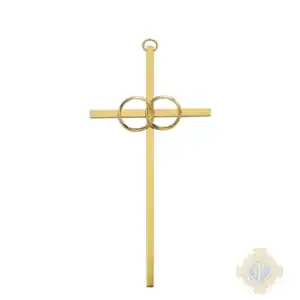 8-Inch Polished Brass Wedding Cross