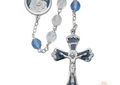 Mother and Child Blue and Crystal Rosary