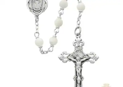 Genuine Mother of Pearl Rosary with Sterling silver Crucifix