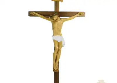 12-Inch. Walnut Wood With Italian Resin Corpus And Inri Wall Crucifix