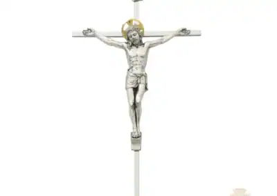 10-Inch. Polished Aluminum Cross With Italian Corpus And Inri.