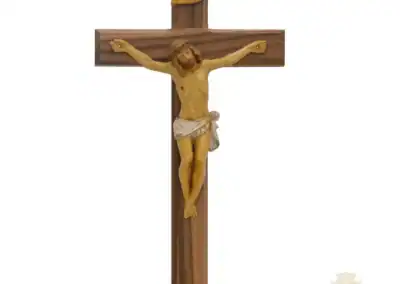 13-Inch. Walnut Wood With Italian Resin Corpus And Inri Wall Crucifix