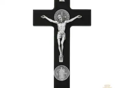 9" Black Wood St Benedict Crucifix