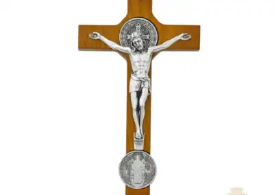 8" Walnut Standing St Benedict Crucifix