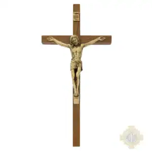 10" Walnut Wood With Antique Bronze Corpus Crucifix