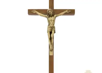 10" Walnut Wood With Antique Bronze Corpus Crucifix