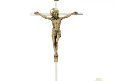 10" Silver Cross With Gold Tone Corpus Crucifix