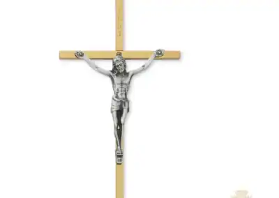 6-Inch. Brass Cross With Pewter Corpus And Inri