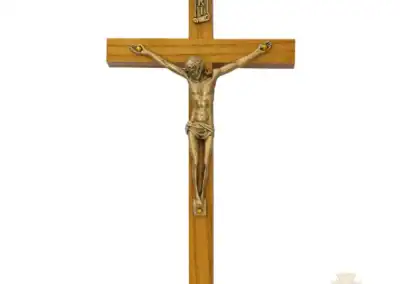 8" Walnut Stained With Gold Corpus Crucifix Bagged