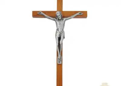 10" Walnut With Silver Corpus Crucifix Bagged