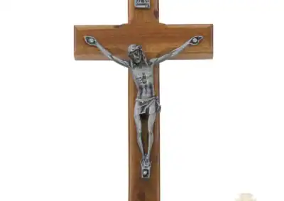 4.75" Brazillian Walnut Wood With Silver Corpus Crucifix