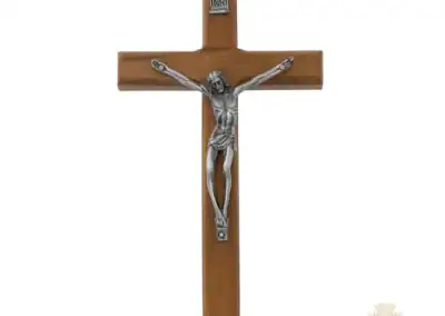 7.5" Brazillian Walnut Wood With Silver Corpus Crucifix