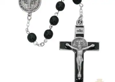 Black St. Benedict Rosary with Pewter Crucifix