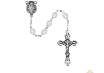 Aurora Glass April Rosary with Zinc Alloy Crucifix
