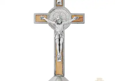 3.25" Olive Wood Stan St. Benedict Wall Crucifix