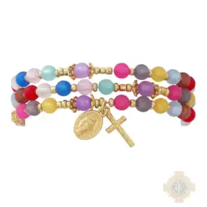 Youth Multi-Color Matte Twistable Rosary Bracelet – 6mm