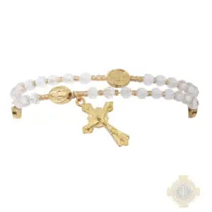 Gold-Plated Crystal Twistable Rosary Bracelet