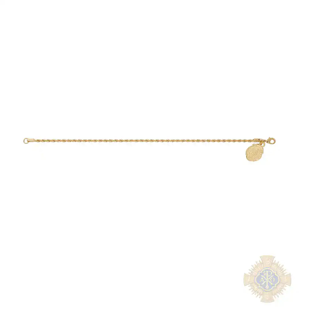 Gold Tone Pewter Rope Miraculous Bracelet Deluxe Box Gold Tone Pewter Rope Miraculous Bracelet Deluxe Box