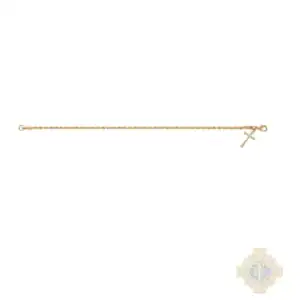 Gold Tone Pewter Rope Cross Bracelet Deluxe Box