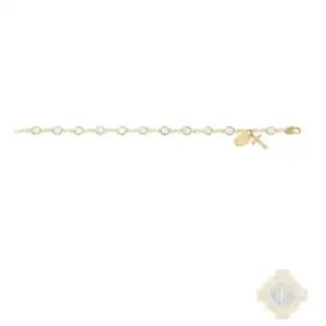 Gold Tone Pewter Crystal Stone Bracelet Deluxe Box