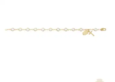 Gold Tone Pewter Crystal Stone Bracelet Deluxe Box