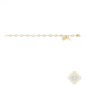 Gold Tone Pewter Crystal Stone Bracelet Guadalupe Deluxe Box