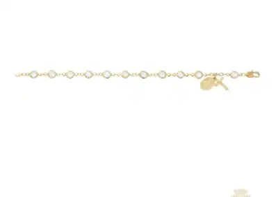 Gold Tone Pewter Crystal Stone Bracelet Guadalupe Deluxe Box