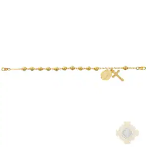 7.5-Inch Gold Plate Rosary Bracelet