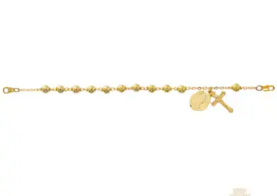 7.5-Inch Gold Plate Rosary Bracelet