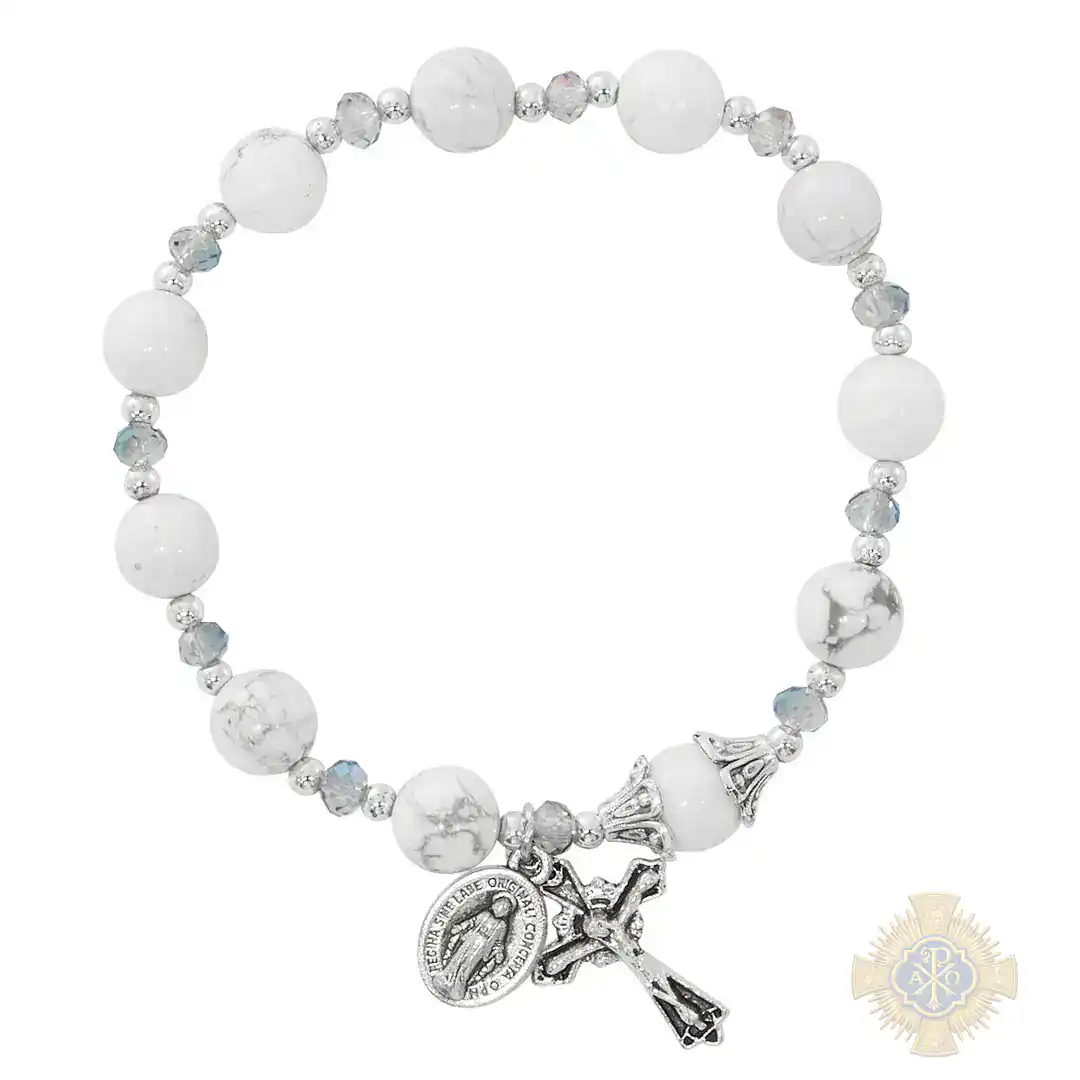Howolite Rosary Stretch Bracelet Howolite Rosary Stretch Bracelet