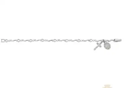 7.5-Inch Cubic Zirconia And Hearts Bracelet