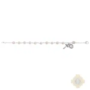 Sterling Silver Pink Rosary Bracelet