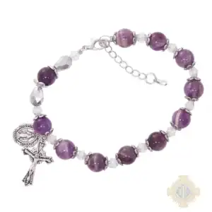 Amethyst Stone Beads With Adjustable Links At Clasp Bracelet