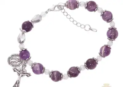 Amethyst Stone Beads With Adjustable Links At Clasp Bracelet