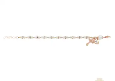 Holy Spirit Rose Gold With Crystal Beads With Adjustable Links Bracelet