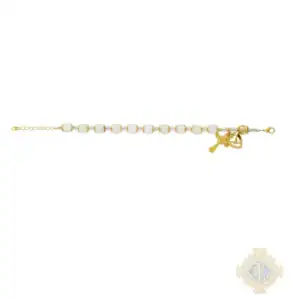G.P. 8Mm Mother Of Pearl W/Holy Spirit And Adjustable Links Bracelet
