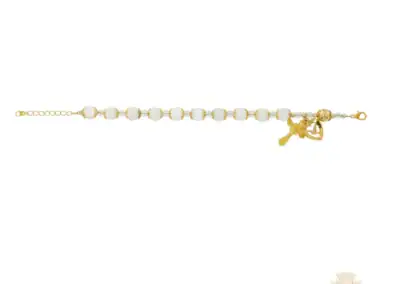 G.P. 8Mm Mother Of Pearl W/Holy Spirit And Adjustable Links Bracelet