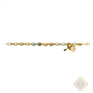 G/P Holy Spirit With Amanzonite Beads And Adjustable Links Bracelet