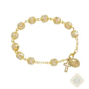 Double Capped Gld Crystal Bracelet Deluxe Box