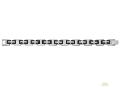 Men'S Stainless Steel And Rubber Bracelet