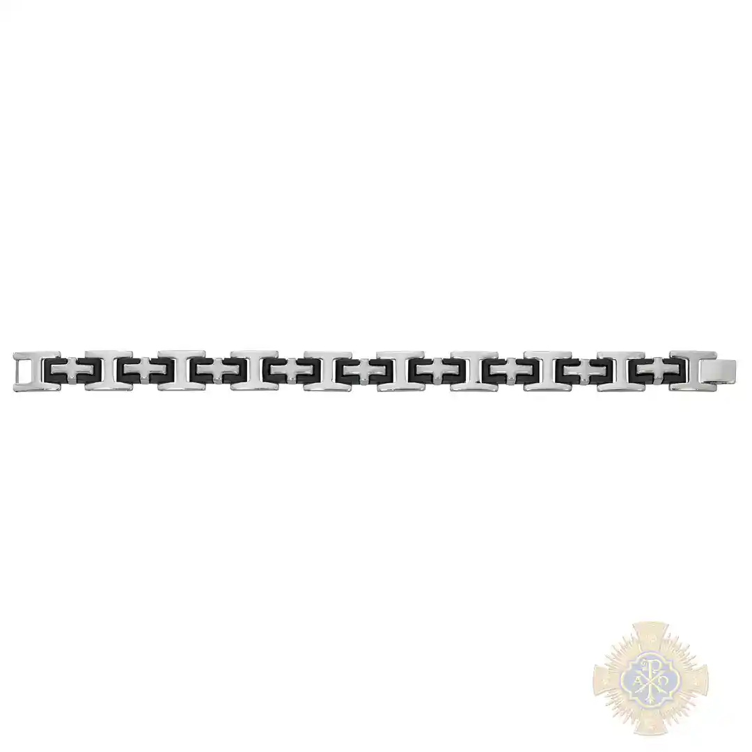 Men’S Stainless Steel And Rubber Bracelet Men'S Stainless Steel And Rubber Bracelet