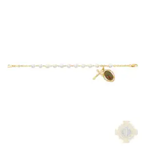 7.5-Inch Pearl Glass Guadalupe Bracelet