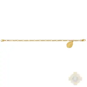 Gold Tone Figaro Guadalupe Bracelet Deluxed