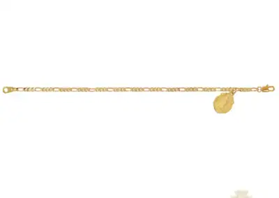 Gold Tone Figaro Guadalupe Bracelet Deluxed