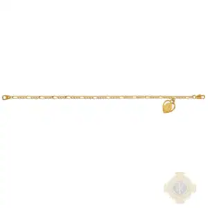 7.5" Gold Tone Figaro Mirac Adult Braclet Deluxe Bracelet